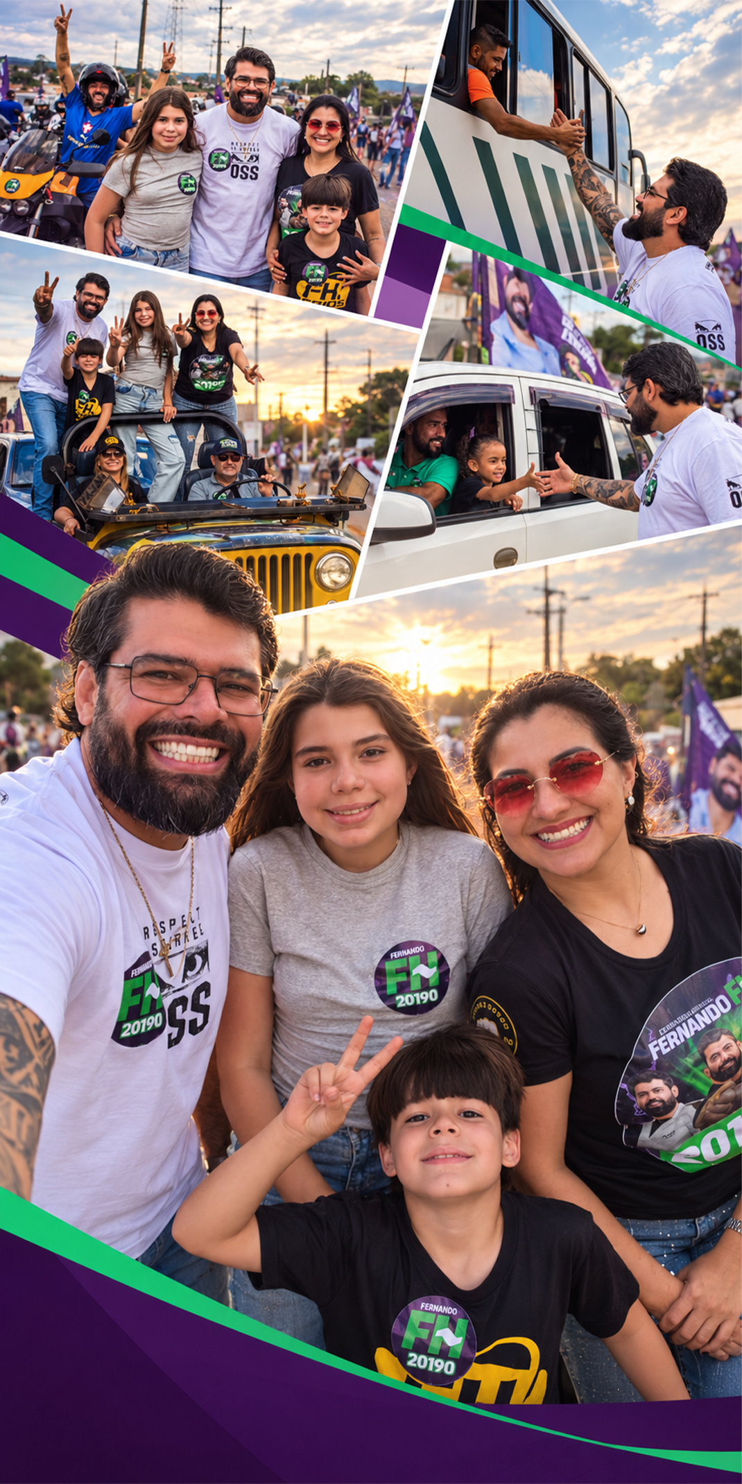 Fernando FH com a família e apoiadores durante a campanha